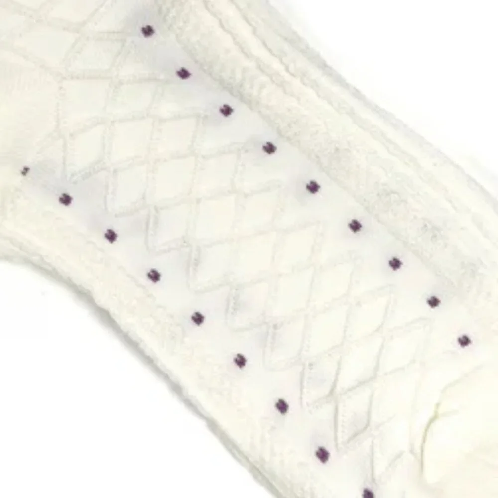NWT Dolores Purple Pansy Lattice Crew Socks